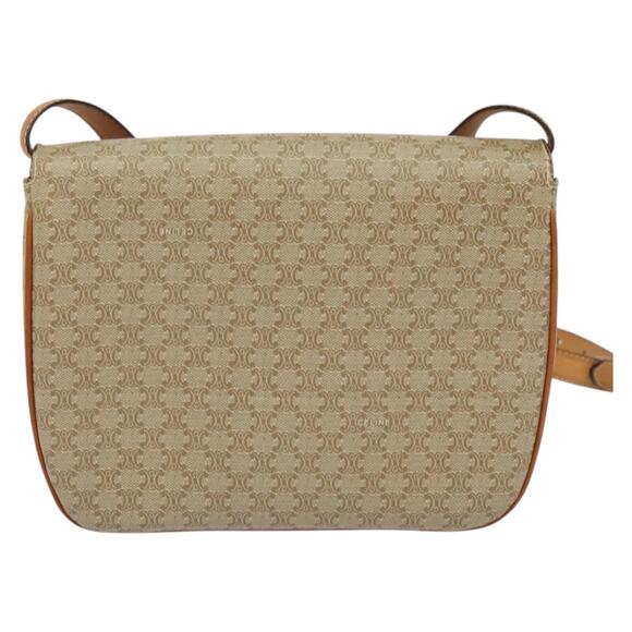 CELINE Macadam Canvas Shoulder Bag Pvc Beige Gold - Picture 3 of 13